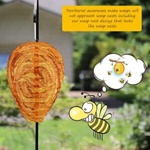 Wasp Nest Decoy Hanging Wasp Repellent Deterrent Upgraded Waterproof Material Fake Nest Decoys for Wasps Hornets Yellow Jackets Home Garden Yard Outdoors (Orange,4 Pieces)