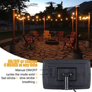 68FT Solar Outdoor String Lights, Commercial Grade Waterproof Solar & USB Powered String Lights with 21+3(Spare) LED Shatterproof Bulbs, for Outside, Garden, Patio, Backyard, 4 Light Modes, 2700K