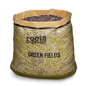 roots organics rogf green fields hydroponic nutrient-based gardening potting soil for plants, flowers, and outdoor gardens, 1.5 cu ft (2 pack)
