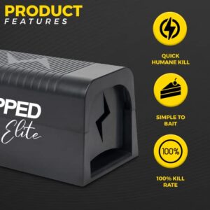 TRAPPED Elite Electric Rat Trap - Electric Rat & Mice Trap - Easy to Use & Set Up to Clean - Humane Rodent Trap - Family & Pet Safe. Perfect for Rats & Mice