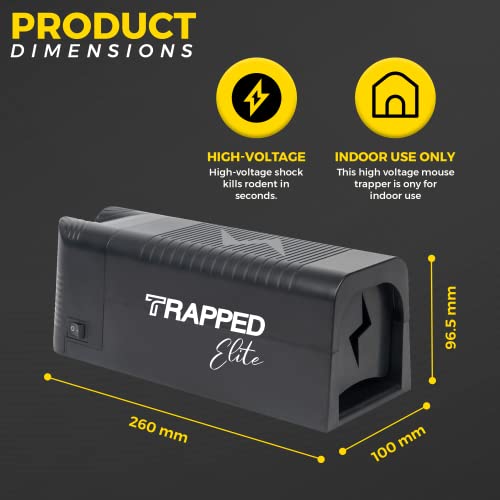 TRAPPED Elite Electric Rat Trap - Electric Rat & Mice Trap - Easy to Use & Set Up to Clean - Humane Rodent Trap - Family & Pet Safe. Perfect for Rats & Mice