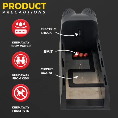 TRAPPED Elite Electric Rat Trap - Electric Rat & Mice Trap - Easy to Use & Set Up to Clean - Humane Rodent Trap - Family & Pet Safe. Perfect for Rats & Mice