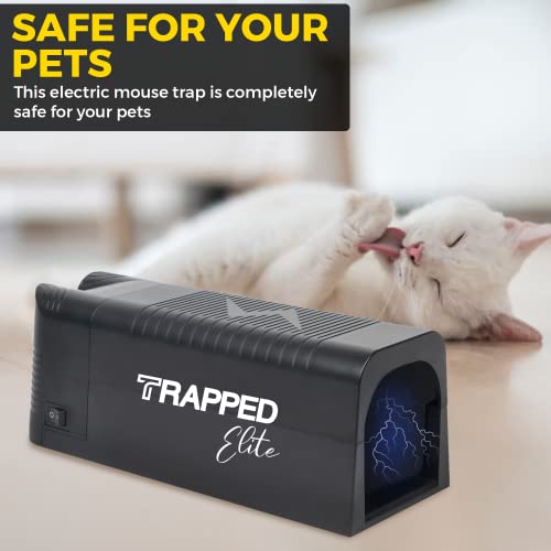 TRAPPED Elite Electric Rat Trap - Electric Rat & Mice Trap - Easy to Use & Set Up to Clean - Humane Rodent Trap - Family & Pet Safe. Perfect for Rats & Mice