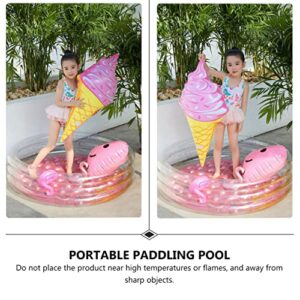 ABOOFAN 1pc Center Summer Glitter Fun Outdoor Play Blow Tube Kiddie Baby Pool Swimming Boy Three for Pools Children Kids Rings Portable Girl Toy Paddling Garden Inflatable Round