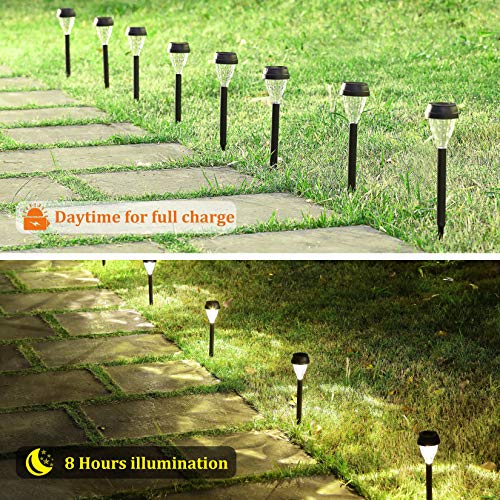 MAGGIFT 12 Pack Solar Powered Pathway Lights Outdoor Garden Lights, Waterproof Solar Landscape Lights for Lawn, Patio, Yard, Walkway, Deck, Driveway, Warm White