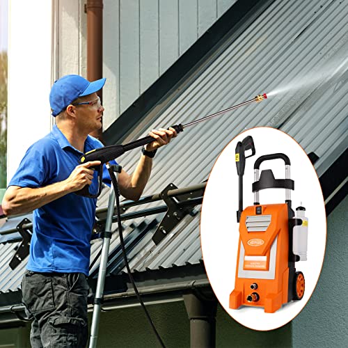 Kepma Electric Pressure Washer, 2.9GPM Power Washer 1800W High Pressure Cleaner Machine with 5 Nozzles, Foam Cannon for Car Washing, Driveways, Patios, Fences, Garden