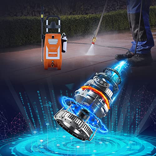 Kepma Electric Pressure Washer, 2.9GPM Power Washer 1800W High Pressure Cleaner Machine with 5 Nozzles, Foam Cannon for Car Washing, Driveways, Patios, Fences, Garden