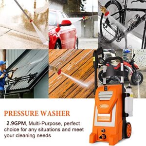 Kepma Electric Pressure Washer, 2.9GPM Power Washer 1800W High Pressure Cleaner Machine with 5 Nozzles, Foam Cannon for Car Washing, Driveways, Patios, Fences, Garden