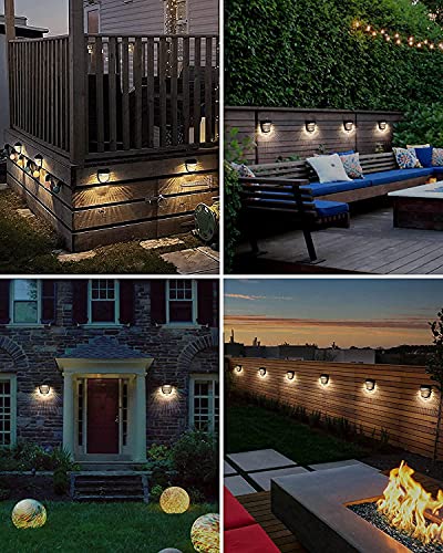 Whousewe Solar Fence Lights, Solar Garden Fence Lights, Decorative Garden Lights with 2 Mode, Waterproof Solar Wall Lights, Wireless Solar Lights Outdoor for Garden,Fence,Patio,Gate,Yard（1 Pack）