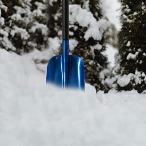 Lightweight Extendable Aluminum Telescoping Compact Utility Snow Shovel, Blue Single