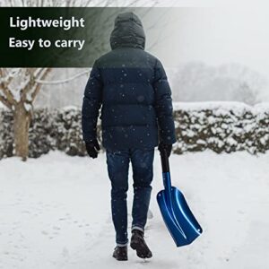 Lightweight Extendable Aluminum Telescoping Compact Utility Snow Shovel, Blue Single