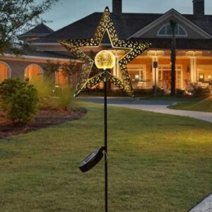 TAKE ME Star Solar Lights Garden Outdoor Decor, Waterproof Metal Decorative Stakes for Walkway,Yard,Lawn,Patio Mother's Day Gifts