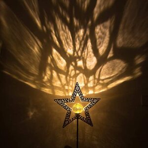 TAKE ME Star Solar Lights Garden Outdoor Decor, Waterproof Metal Decorative Stakes for Walkway,Yard,Lawn,Patio Mother's Day Gifts