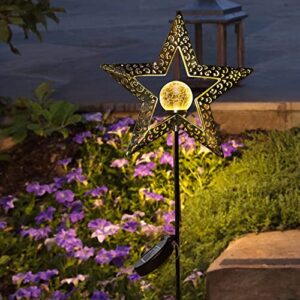 TAKE ME Star Solar Lights Garden Outdoor Decor, Waterproof Metal Decorative Stakes for Walkway,Yard,Lawn,Patio Mother's Day Gifts