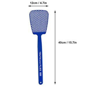 xinyijiayi Truth Over Flies Fly Swatter, Strong Flexible Manual Fly Swatter with Small Holes, Long Handle Portable Durable Fly Swatter, for Home Office Car Room Garden Yard Blue one Size