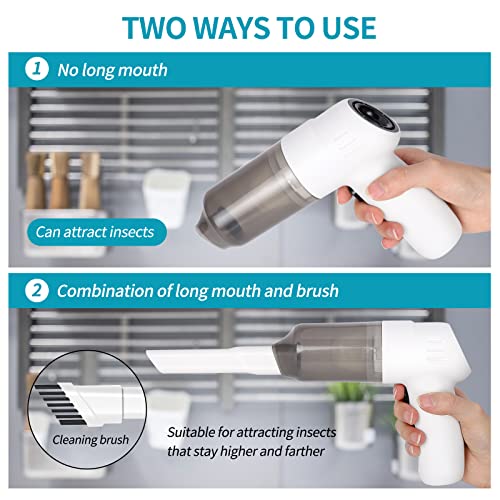 Vacuum Bug Catcher Spider and Insect Traps Catcher with USB Rechargeable Bug Pest Control,Insects and Handheld Bug Catcher with Brush Head Fluke for Stink Bug,Beetle,White Pest Suction Trap