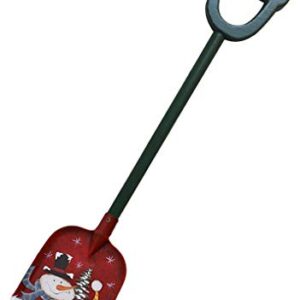 Kilipes Snow Shovel Decor Christmas Decoration, 23 X 5 Inch Small Garden Shovel with Metal Scoop and Wood D Handle Mini Shovel for Kids with Rustic Snowman Pattern (Snowman)