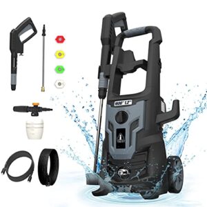 electric pressure washer – 1700w high pressure power wash machine with detergent tank and adjustable nozzles for home use cars/garden/patios/driveways cleaning (2000psi)，cetl listed