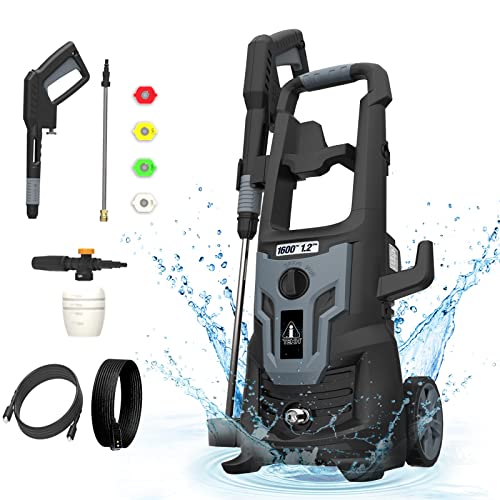 Electric Pressure Washer - 1700W High Pressure Power Wash Machine with Detergent Tank and Adjustable Nozzles for Home Use Cars/Garden/Patios/Driveways Cleaning (2000PSI)，CETL Listed