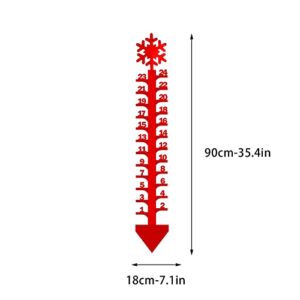 Snow Gauge Outdoor, Snow Measuring Stick Outdoor, 24 Inch Iron Art Snow Gauge, Handmade Metal Snow Measuring Device Outdoor Rain Snow Depth Gauge for Yard Garden Lawn Decor (Snowflake/Red)