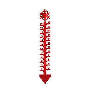 Snow Gauge Outdoor, Snow Measuring Stick Outdoor, 24 Inch Iron Art Snow Gauge, Handmade Metal Snow Measuring Device Outdoor Rain Snow Depth Gauge for Yard Garden Lawn Decor (Snowflake/Red)