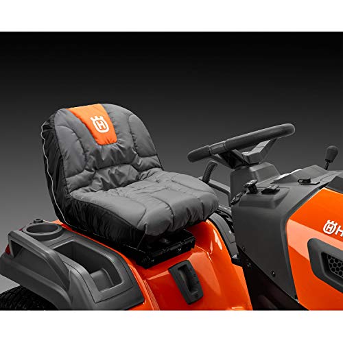 Husqvarna Lawn Tractor Seat Cover, Fits Up to 15 Inch High Seats, Durable, Water-Resistant Riding Lawn Mower Accessories, Orange/Grey