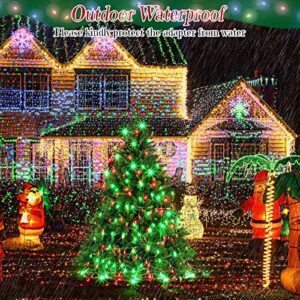 Tuanse 2 Pcs Christmas Net Lights 9.8 x 6.6 Ft 200 LED Bush Lights Outdoor Decorations Curtain Window 8 Modes String Mesh Lights for Garden Holiday Yard Party Decor (Red and Green)