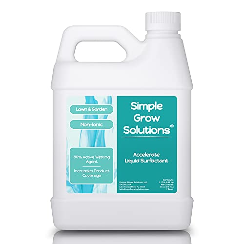 Liquid Surfactant, Non-Ionic - Accelerate Performance & Effectiveness of Foliar Fertilizer and Other Lawn & Garden Solutions - Better Wetting, Sticking & Absorption - 32 Ounce - Simple Grow Solutions