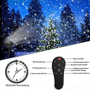 SOMKTN Christmas Snowfall Projector Lights, Waterproof Snow Light Projector, Outdoor Snow Lighting Projector with Dynamic Snow Effect for Home, Garden, Party, Halloween, Landscape Decor