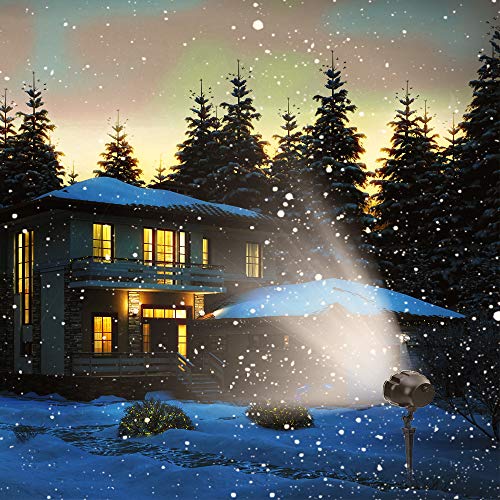 SOMKTN Christmas Snowfall Projector Lights, Waterproof Snow Light Projector, Outdoor Snow Lighting Projector with Dynamic Snow Effect for Home, Garden, Party, Halloween, Landscape Decor