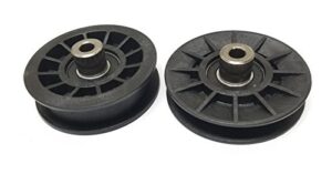 set of 2 drive pulleys compatible with v-idler for poulan husqvarna craftsman 532194326 194326, flat idler 532194327 194327. also compatible with snapper v-idler 70-5079, flat idler 70-5080