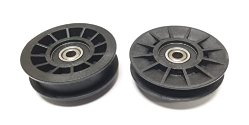 Set of 2 Drive Pulleys Compatible with V-Idler for Poulan Husqvarna Craftsman 532194326 194326, Flat Idler 532194327 194327. Also Compatible with Snapper V-Idler 70-5079, Flat Idler 70-5080