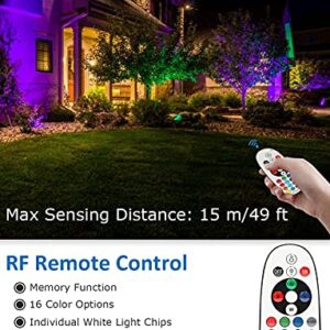 SUNVIE 12W RGB Color Changing Landscape Lights Remote Control Waterproof Low Voltage LED Landscape Lighting for Yard Garden Path Holiday Christmas Decorations Outdoor Indoor, 2 Pack with Connector