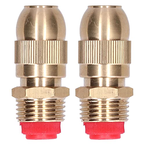 Water Spray Head, Brass Adjustable 2Pcs Lawn Sprayer Nozzle for Gardens for Greenhouses