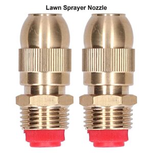 Water Spray Head, Brass Adjustable 2Pcs Lawn Sprayer Nozzle for Gardens for Greenhouses