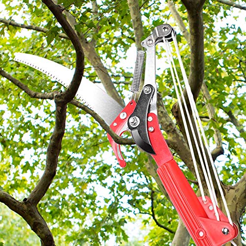 Hilitand Tree Trimmer,4 Wheels Sharp Garden Pruning Shear Tree Trimmer Clipper Trimming Tool,(Rod not Included),Safe and Durable