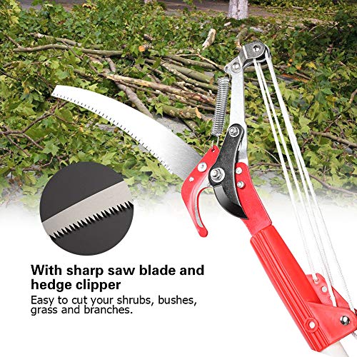 Hilitand Tree Trimmer,4 Wheels Sharp Garden Pruning Shear Tree Trimmer Clipper Trimming Tool,(Rod not Included),Safe and Durable