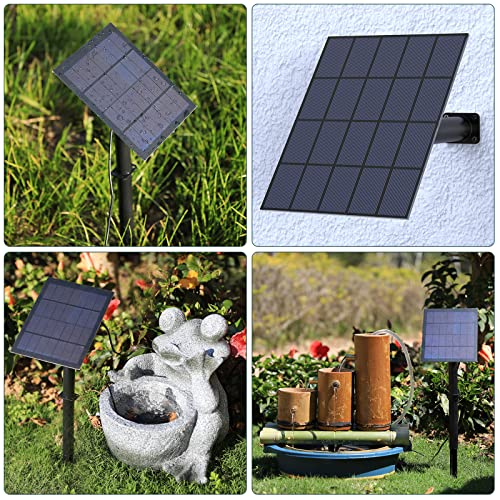 AMZtime 3.5w Solar Fountain Pump DIY Kit, Bird Bath Solar Water Fountain with 15 Nozzles for Garden/Outdoor, with 4.9ft Water Pipe and Stake, Solar Powered Fountain for Garden, Ponds, Pool, Outdoor