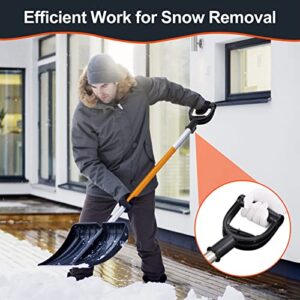 Labor Saving Ergonomic Shovel Handle Replacement, D Grip Handle Attachment for Rake, Snow Shovel, Snow Remover, Universal fit for Yard, Garden, Snow Pusher