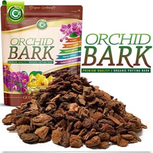 Organic Orchid Potting Bark - Made in USA Premium Medium Bark Garden Soil Amendment Mix for Proper Root Development of Phalaenopsis, Cattleyas, Indoor/Outdoor Plants, Reptile Terrarium Bedding + more!