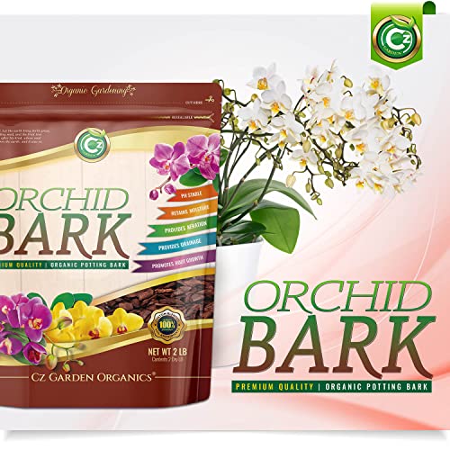 Organic Orchid Potting Bark - Made in USA Premium Medium Bark Garden Soil Amendment Mix for Proper Root Development of Phalaenopsis, Cattleyas, Indoor/Outdoor Plants, Reptile Terrarium Bedding + more!