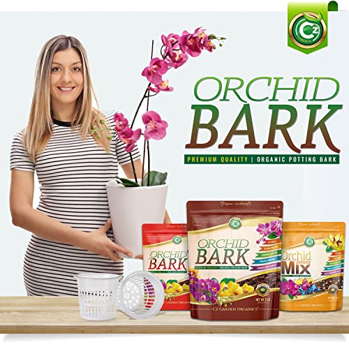 Organic Orchid Potting Bark - Made in USA Premium Medium Bark Garden Soil Amendment Mix for Proper Root Development of Phalaenopsis, Cattleyas, Indoor/Outdoor Plants, Reptile Terrarium Bedding + more!