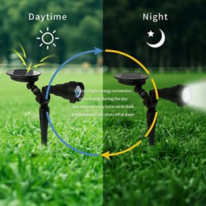 enrybia Solar Spot Lights Outdoor, 360° Rotatable Illumination Solar Powered Landscape Lights Adjustable Wall Light Waterproof Outdoor Dusk to Dawn Security Lighting for Flag Pole Yard, Garden