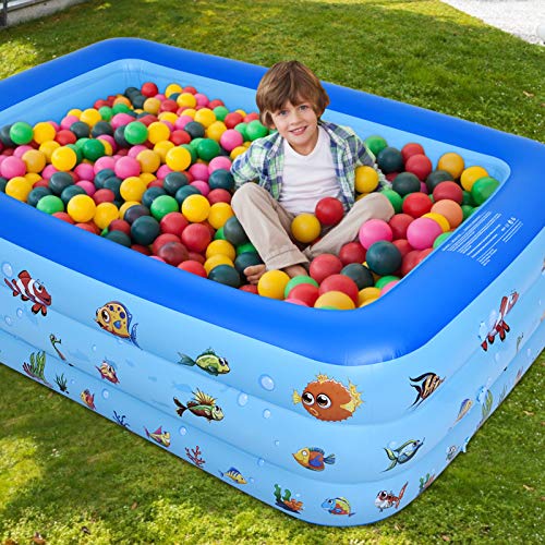 Inflatable Pool, 56" X 39"X 18" Swimming Pool for Toddlers, Adult, Kids, Infant, Full-Sized Inflatable Blow Up Kiddie Pool for Summer Swim Center, Outdoor, Garden, Backyard,