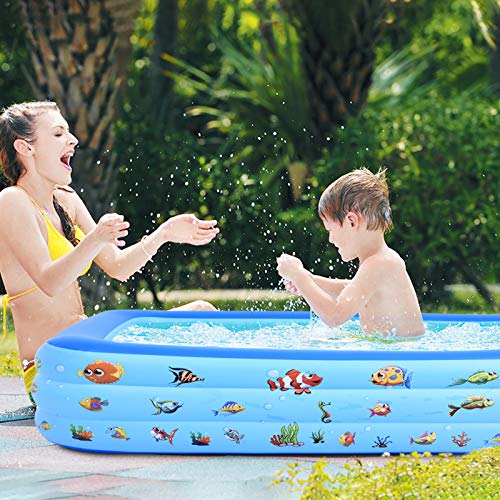 Inflatable Pool, 56" X 39"X 18" Swimming Pool for Toddlers, Adult, Kids, Infant, Full-Sized Inflatable Blow Up Kiddie Pool for Summer Swim Center, Outdoor, Garden, Backyard,