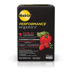 Miracle-Gro Performance Organics Edibles Plant Nutrition - Organic Plant Food Feeds Instantly, for Tomatoes, Vegetables, Herbs and Fruits, Promotes a Bountiful Harvest, 1 lb.