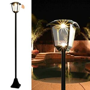 solar lamp post lights outdoor waterproof 68″ super bright 100 lumen solar pole lights outdoor for garden lawn patio porch backyard pathway driveway usb rechargeable warm white & white lights