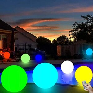 C-LARSS Floating Pool Lights LED Floating Light Inflatable Lightweight Remote Control Ball Light for Swimming Pool,Beach,Garden,Backyard,Lawn,Pathway C