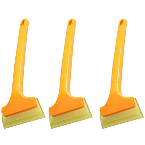 Ice Scrapers 3pcs Snow Brushes Deicing Ice Shovels - Auto Windshield Cleaning Tool Winter Snow Removal Tool for Car Garden Snow Cleaning Supplies - Yellow