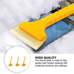 Ice Scrapers 3pcs Snow Brushes Deicing Ice Shovels - Auto Windshield Cleaning Tool Winter Snow Removal Tool for Car Garden Snow Cleaning Supplies - Yellow